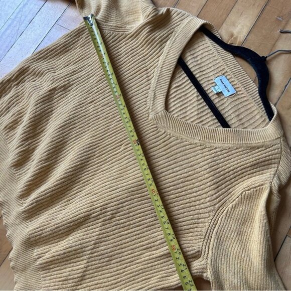 Frank & Oak Cotton Yellow Ribbed Relaxed Sweater - Picture 7 of 9